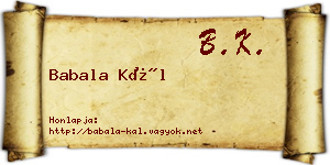 Babala Kál névjegykártya